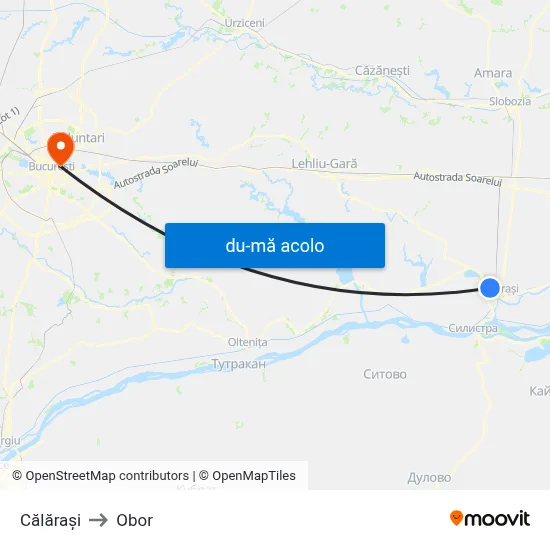Harta de Călărași către Obor