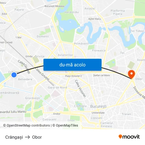 Harta de Crângași către Obor