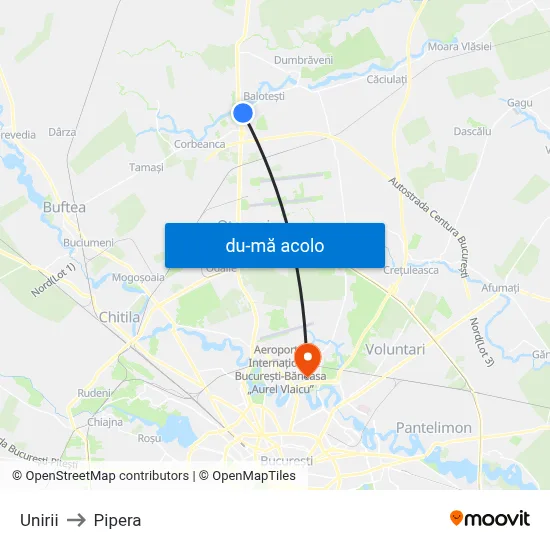Harta de Unirii către Pipera