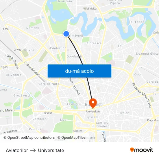 Harta de Aviatorilor către Universitate