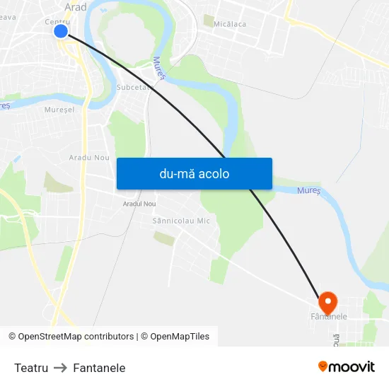 Harta de Teatru către Fantanele