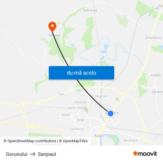 Harta de Gorunului către Sanpaul