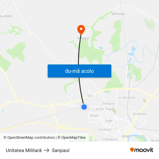 Harta de Unitatea Militară către Sanpaul