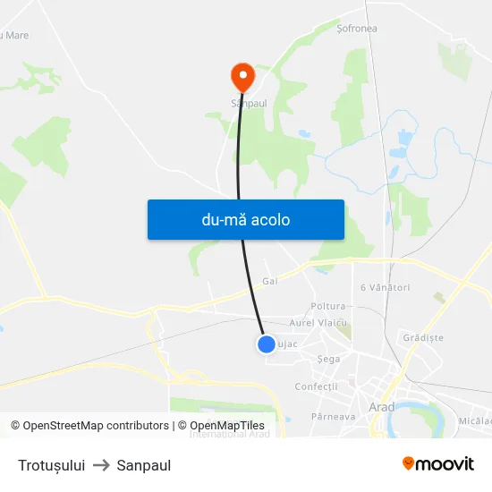 Harta de Trotușului către Sanpaul