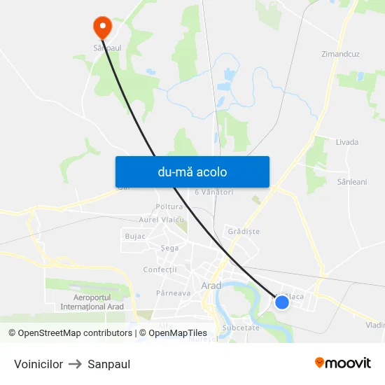 Harta de Voinicilor către Sanpaul