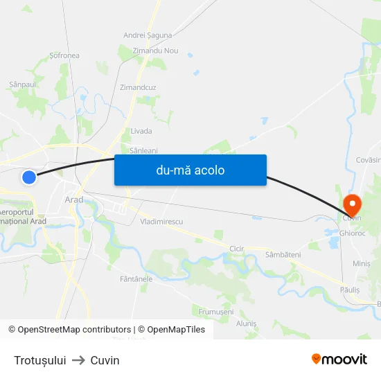 Harta de Trotușului către Cuvin