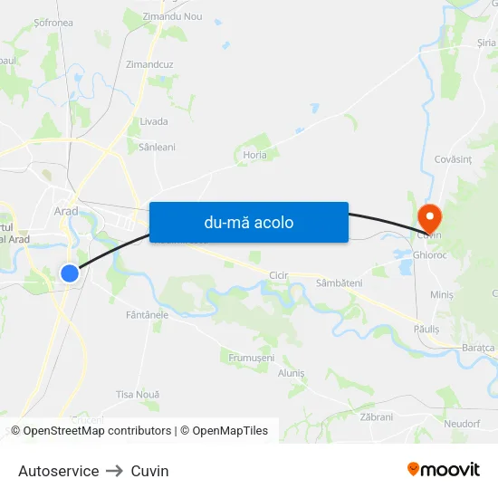 Harta de Autoservice către Cuvin