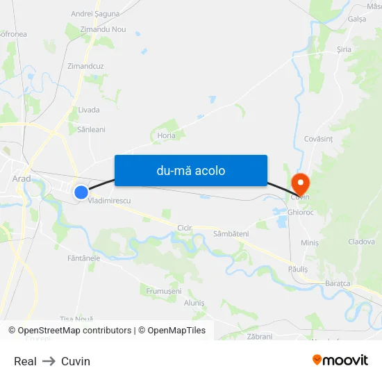 Harta de Real către Cuvin