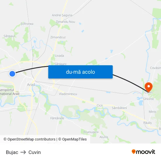 Harta de Bujac către Cuvin