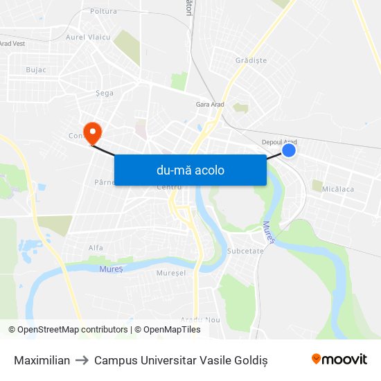 Harta de Maximilian către Campus Universitar Vasile Goldiș