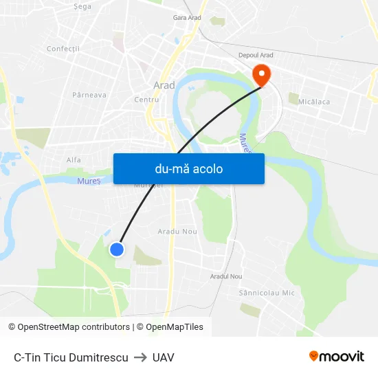 Harta de C-Tin Ticu Dumitrescu către UAV