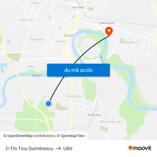 Harta de C-Tin Ticu Dumitrescu către UAV