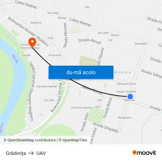 Harta de Grădinița către UAV