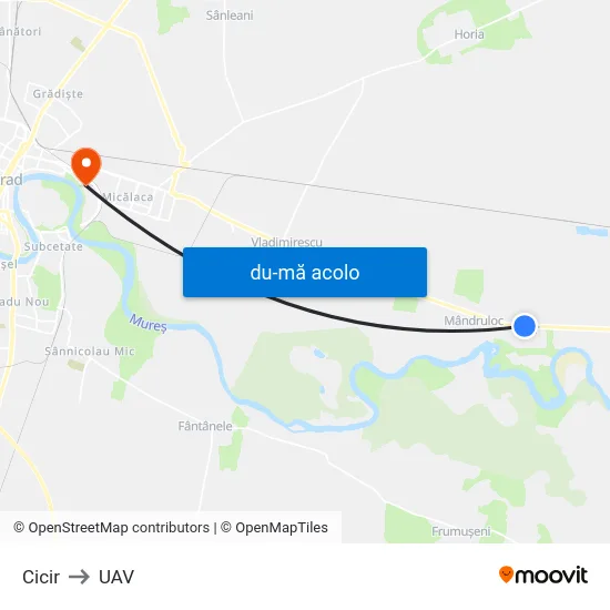 Harta de Cicir către UAV
