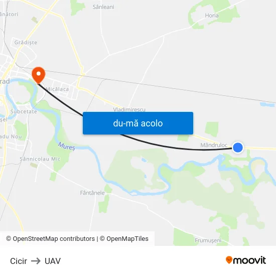 Harta de Cicir către UAV