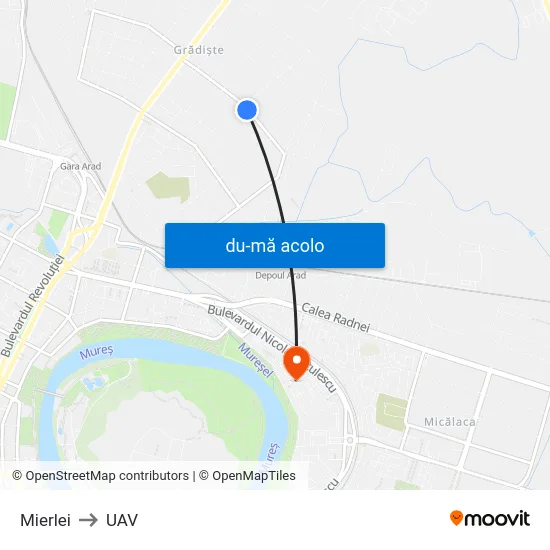 Harta de Mierlei către UAV