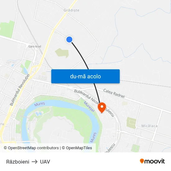 Harta de Războieni către UAV