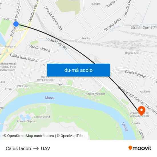 Harta de Caius Iacob către UAV