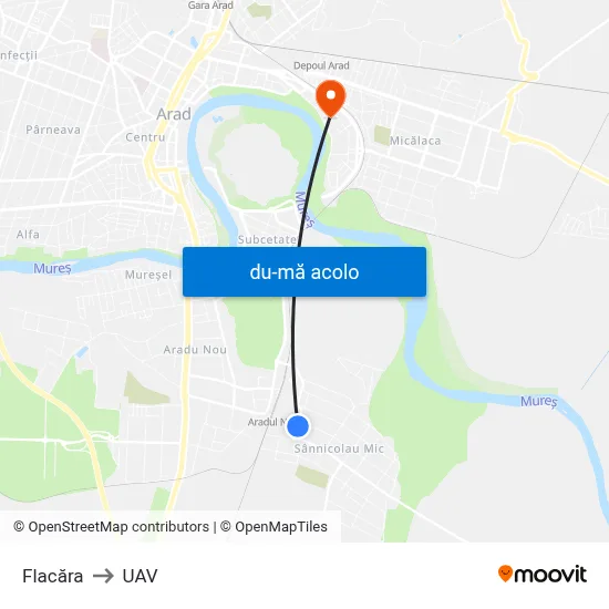 Harta de Flacăra către UAV