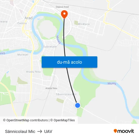 Harta de Sânnicolaul Mic către UAV