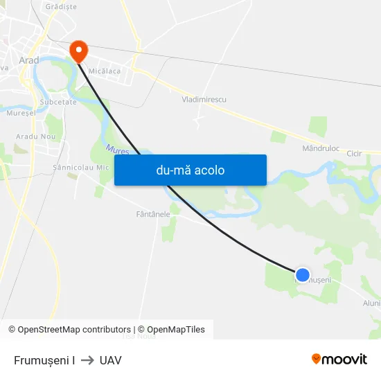 Harta de Frumușeni I către UAV