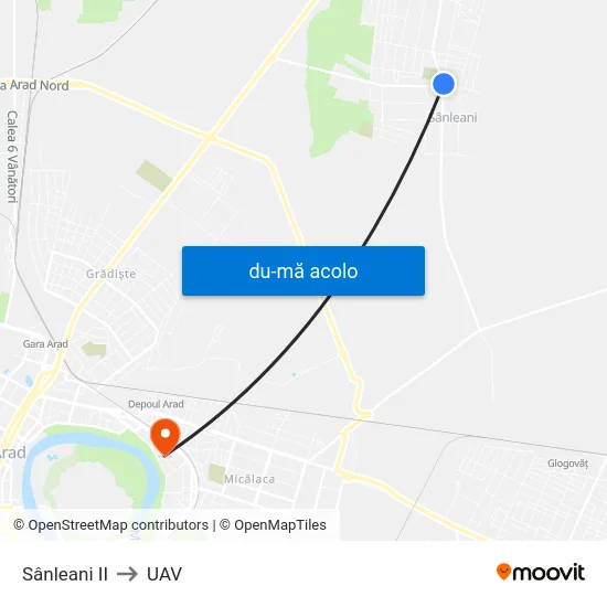 Harta de Sânleani II către UAV