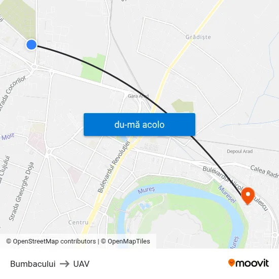 Harta de Bumbacului către UAV