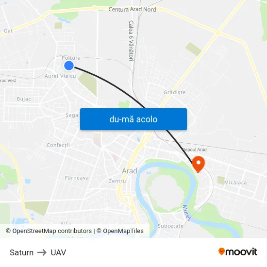 Harta de Saturn către UAV