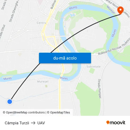 Harta de Câmpia Turzii către UAV