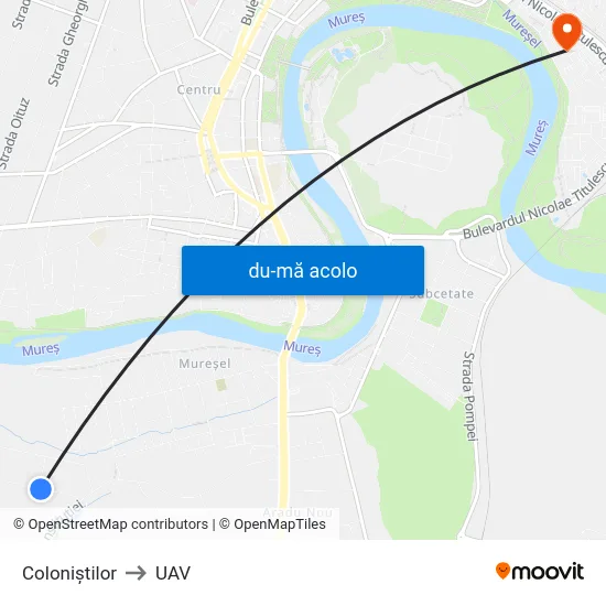 Harta de Coloniștilor către UAV