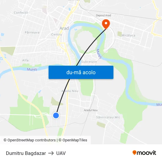 Harta de Dumitru Bagdazar către UAV