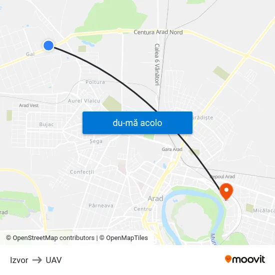 Harta de Izvor către UAV