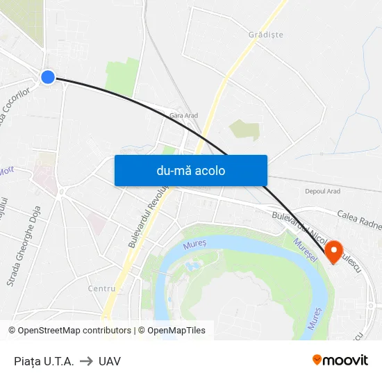 Harta de Piața U.T.A. către UAV