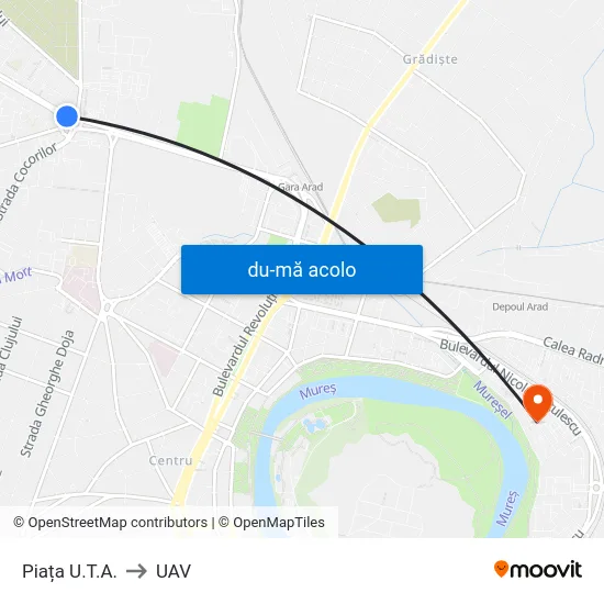 Harta de Piața U.T.A. către UAV