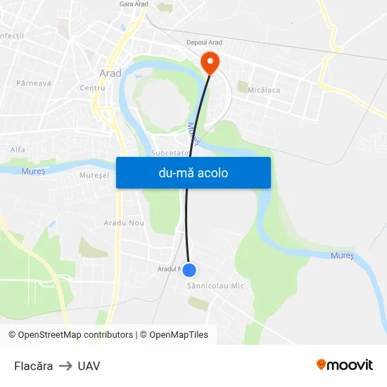 Harta de Flacăra către UAV