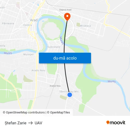 Harta de Ștefan Zarie către UAV