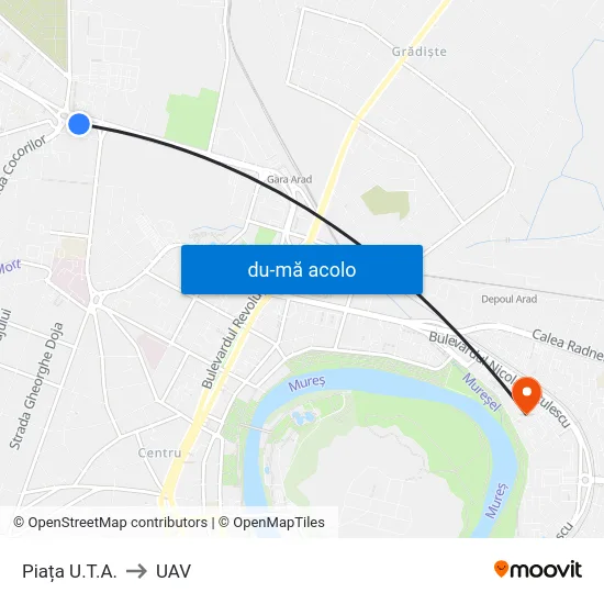 Harta de Piața U.T.A. către UAV