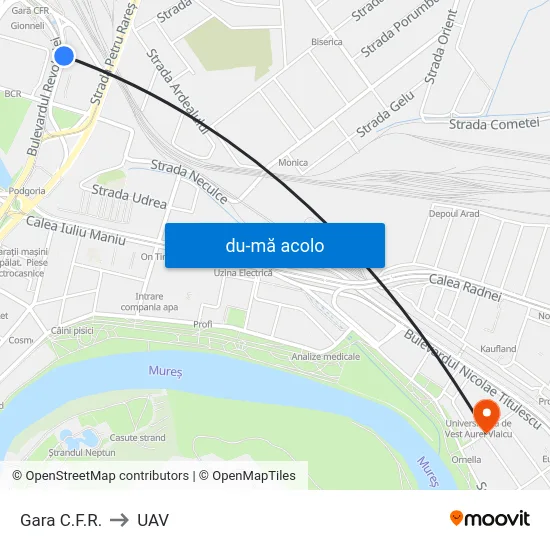 Harta de Gara C.F.R. către UAV
