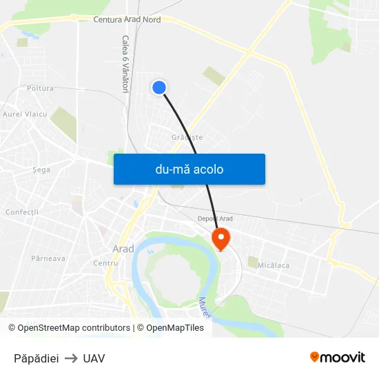 Harta de Păpădiei către UAV