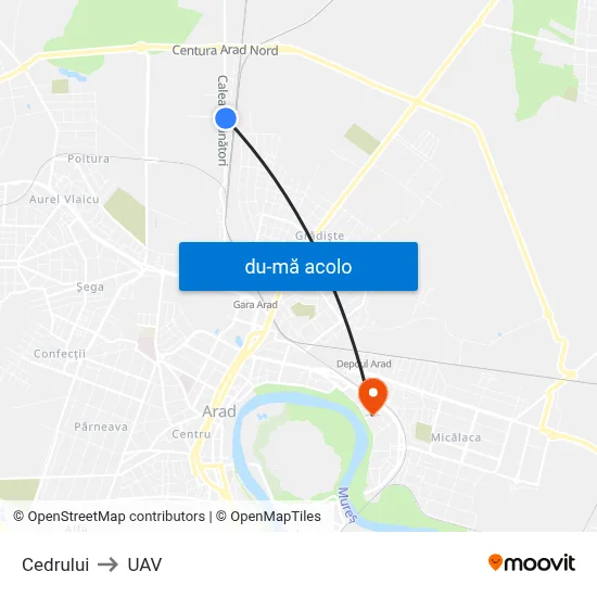 Harta de Cedrului către UAV