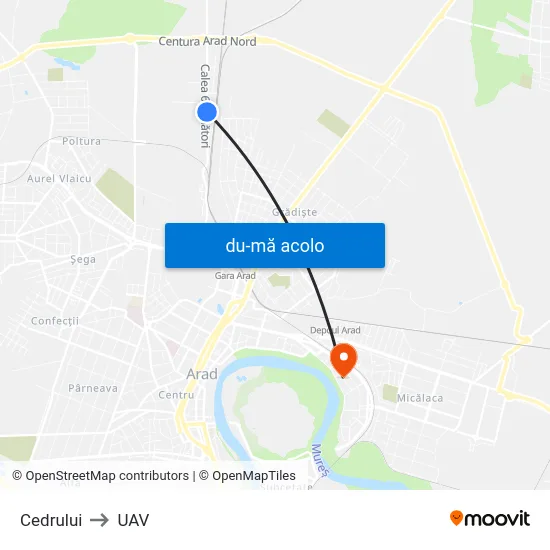 Harta de Cedrului către UAV