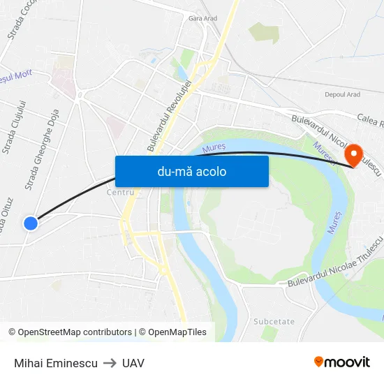 Harta de Mihai Eminescu către UAV