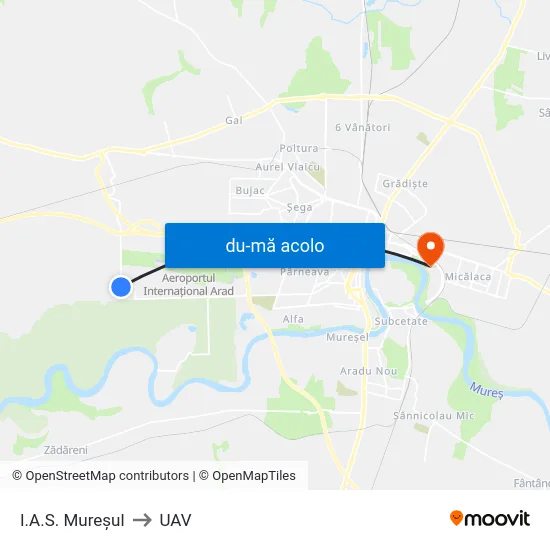 Harta de I.A.S. Mureșul către UAV