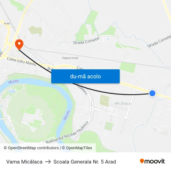 Harta de Vama Micălaca către Scoala Generala Nr. 5 Arad