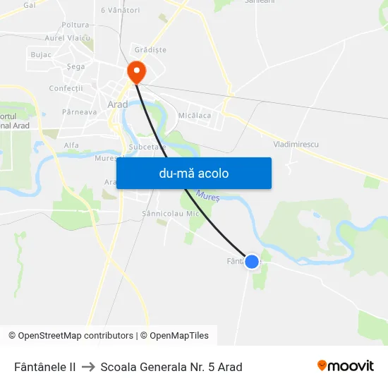 Harta de Fântânele II către Scoala Generala Nr. 5 Arad