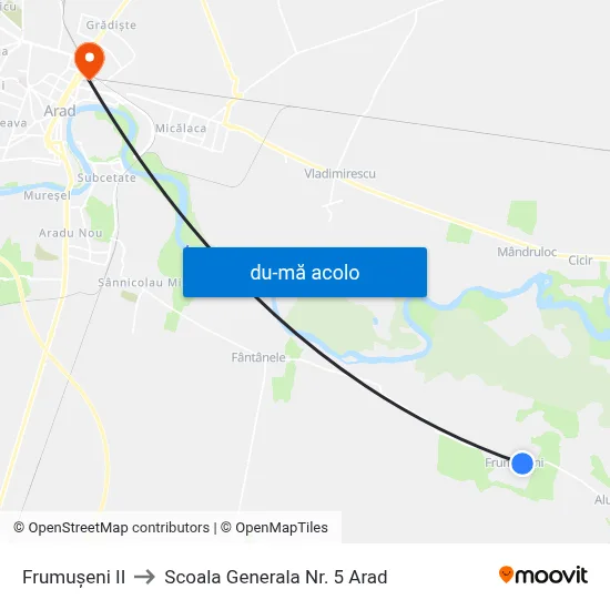 Harta de Frumușeni II către Scoala Generala Nr. 5 Arad