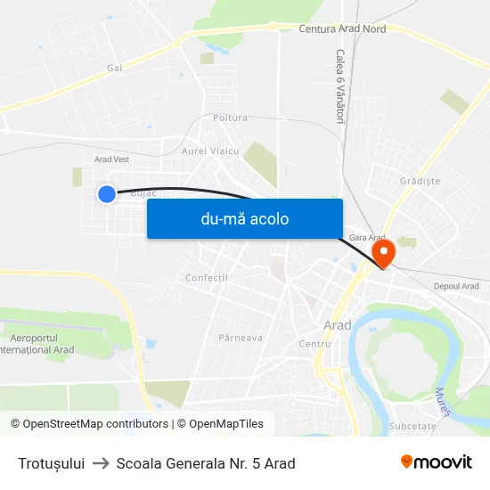 Harta de Trotușului către Scoala Generala Nr. 5 Arad