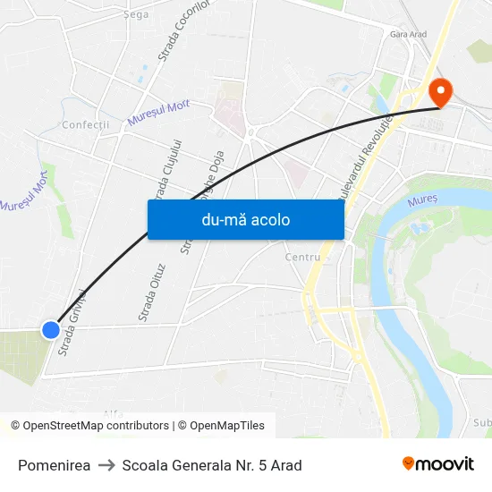 Harta de Pomenirea către Scoala Generala Nr. 5 Arad