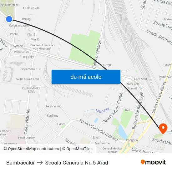 Harta de Bumbacului către Scoala Generala Nr. 5 Arad