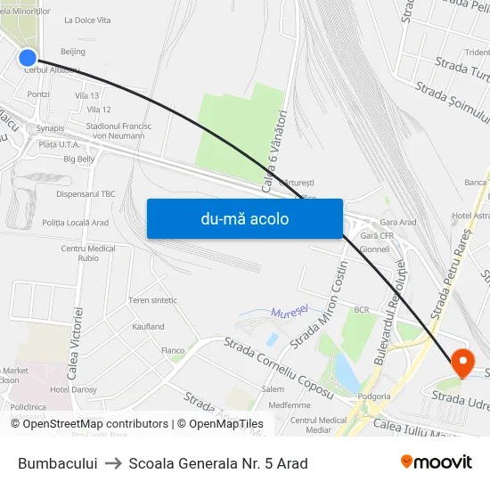 Harta de Bumbacului către Scoala Generala Nr. 5 Arad